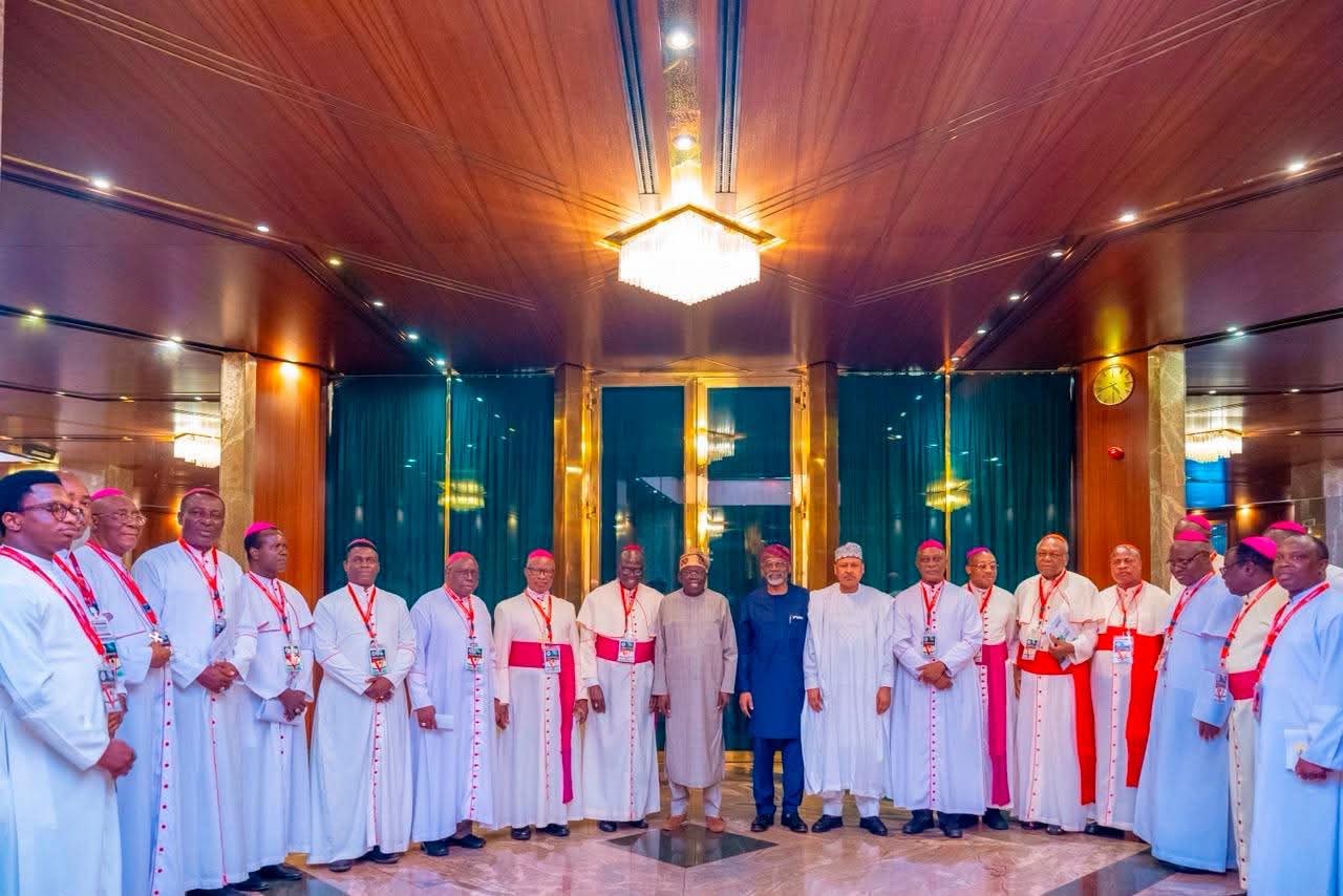 Tinubu Assures Catholic Bishops of Victory Over Insecurity, Says Prosperity Ahead